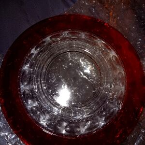 Vintage Indiana Glass Colony Ruby Red Thumbprint cranberry  kings  cups/saucers